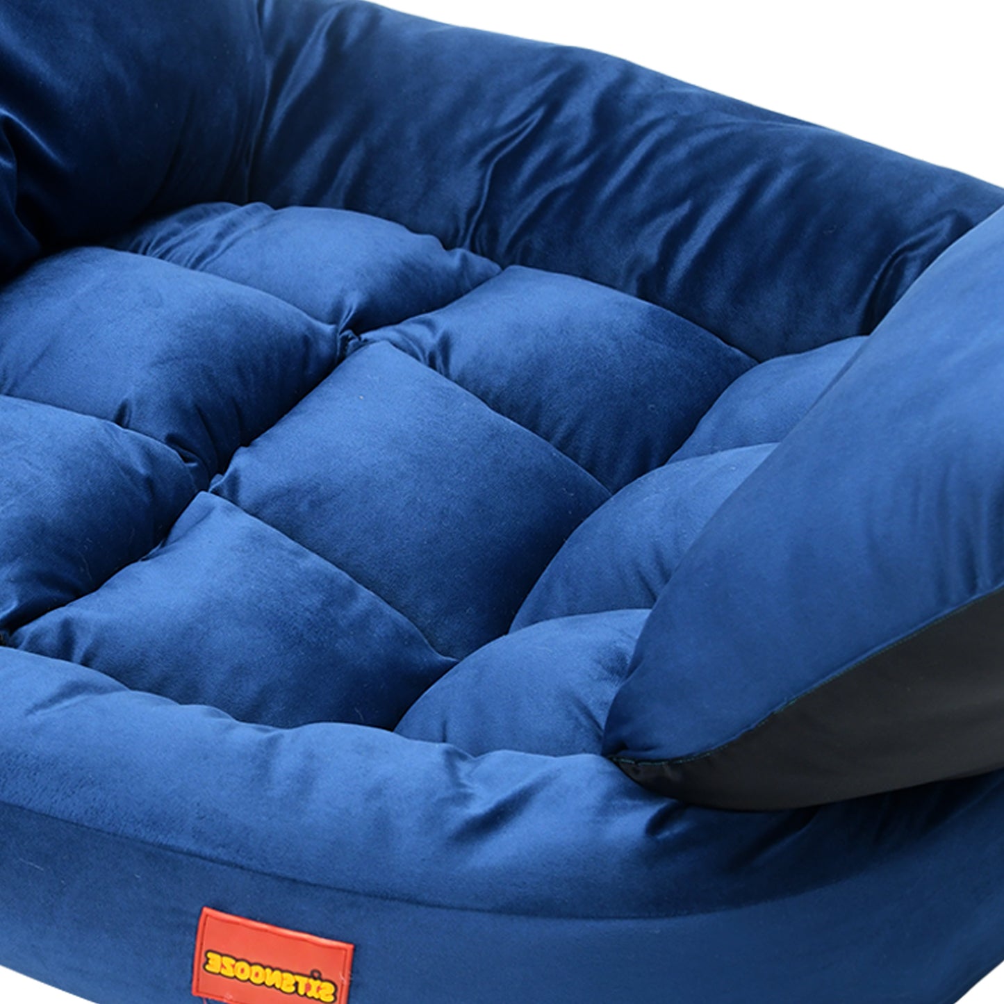 Blue Ultra Soft Rectangular Shape Side Raised Dog Bed