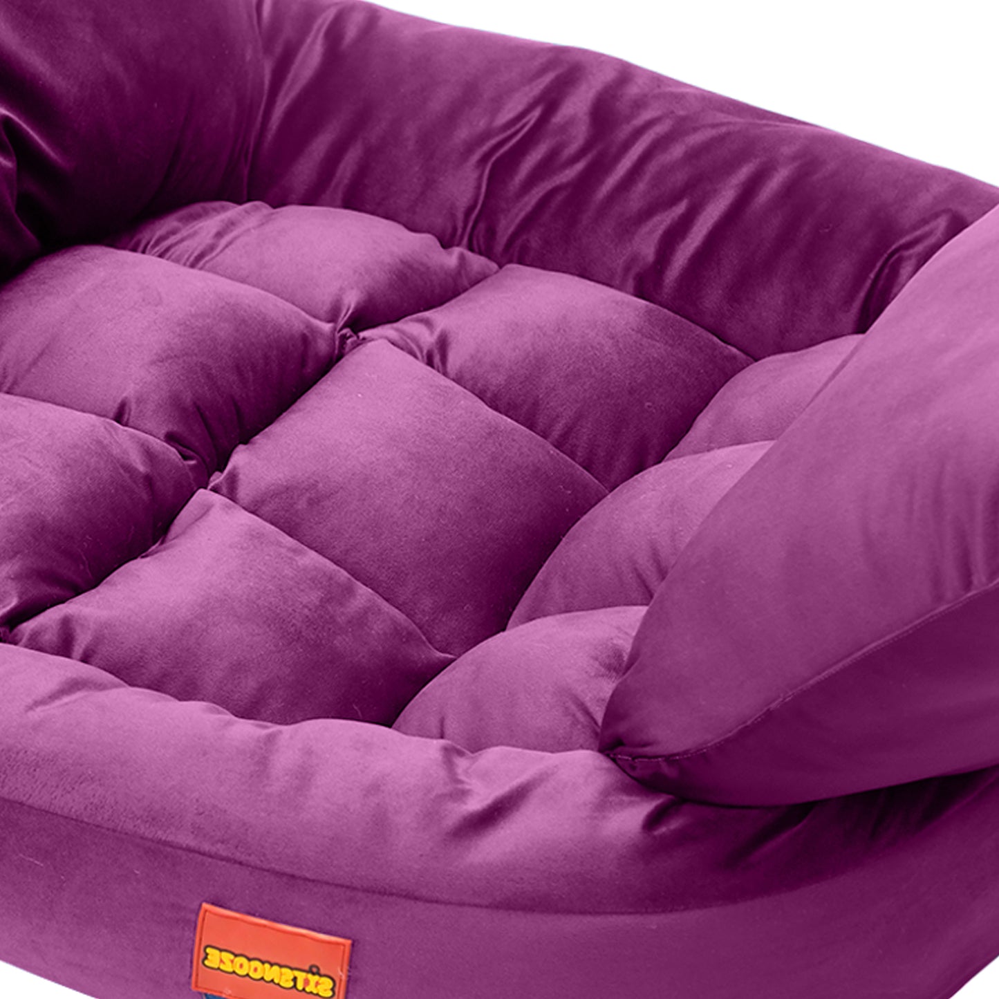 Purple Ultra Soft Rectangular Shape Side Raised Dog Bed