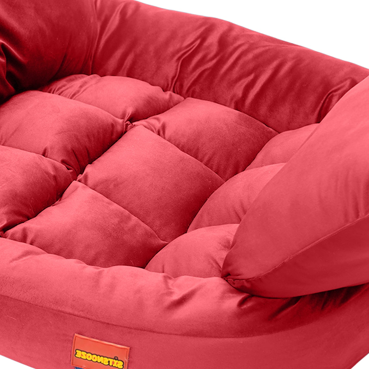 Red Ultra Soft Rectangular Shape Side Raised Dog Bed