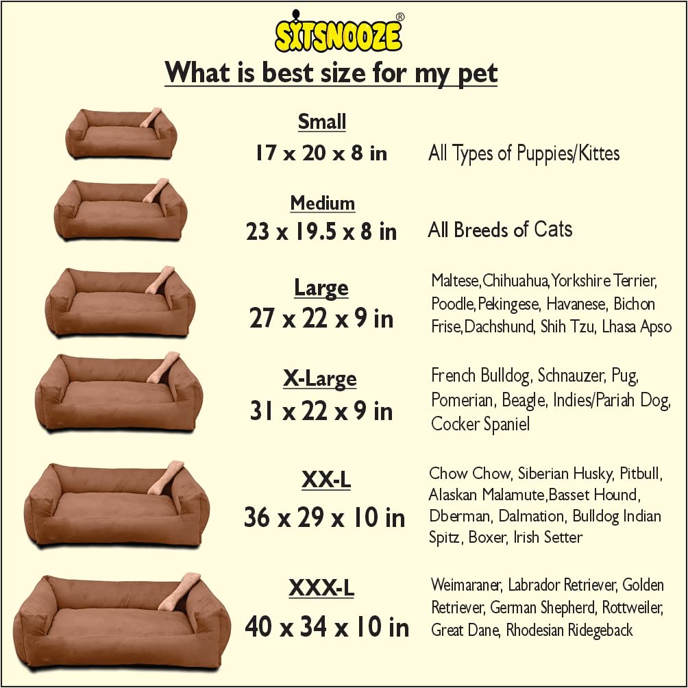 Beige Rectangle Shape Orthopaedic Dog and Cat Bed