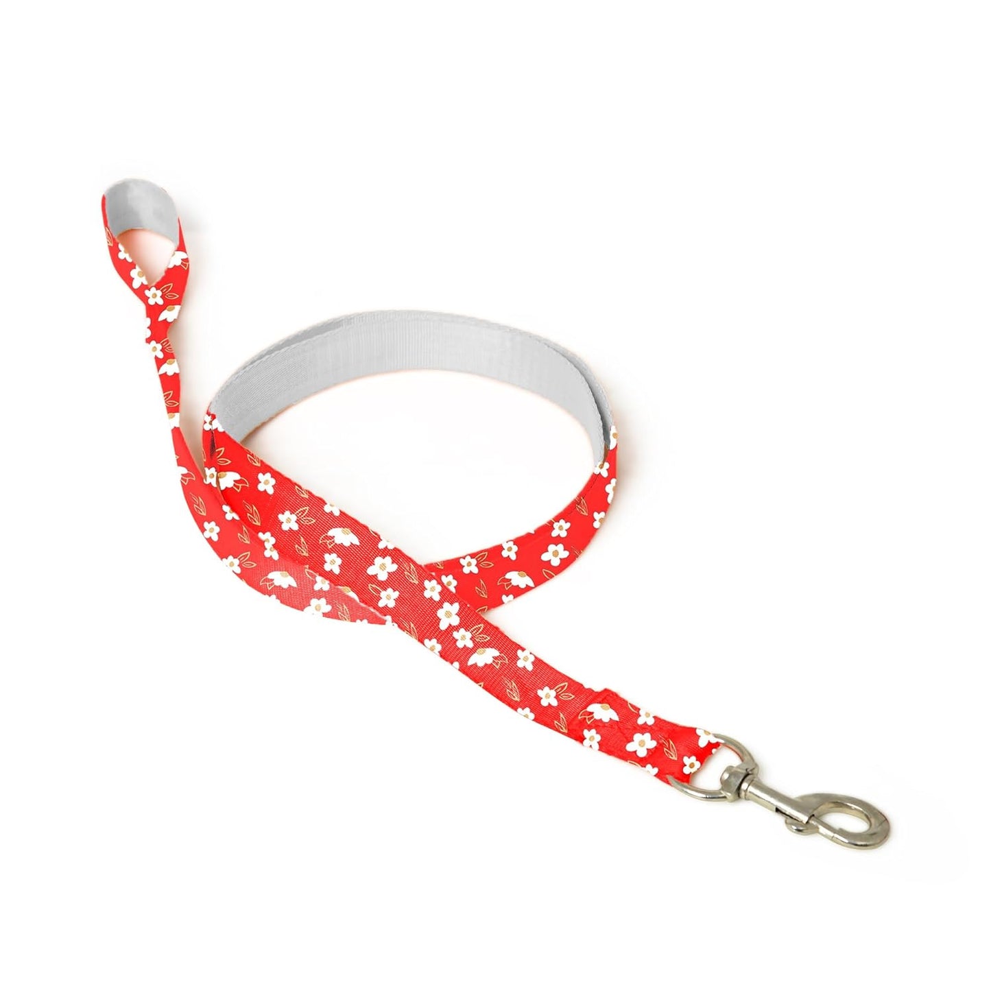 Red Printed Dog Collar, Leash & Harness Combo Set