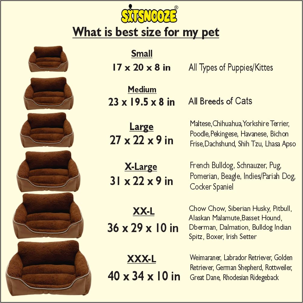 Brown Bolster Orthopedic Pet Sofa Bed
