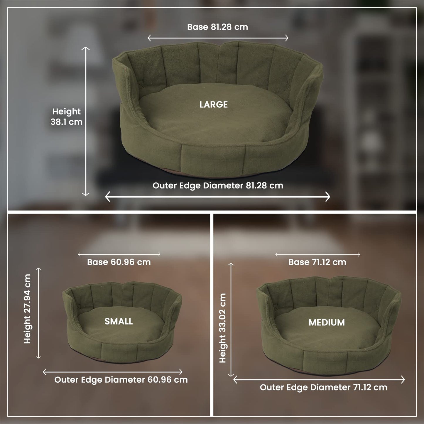 Green Round Shape Extra Soft and Orthopaedic Dog Bed
