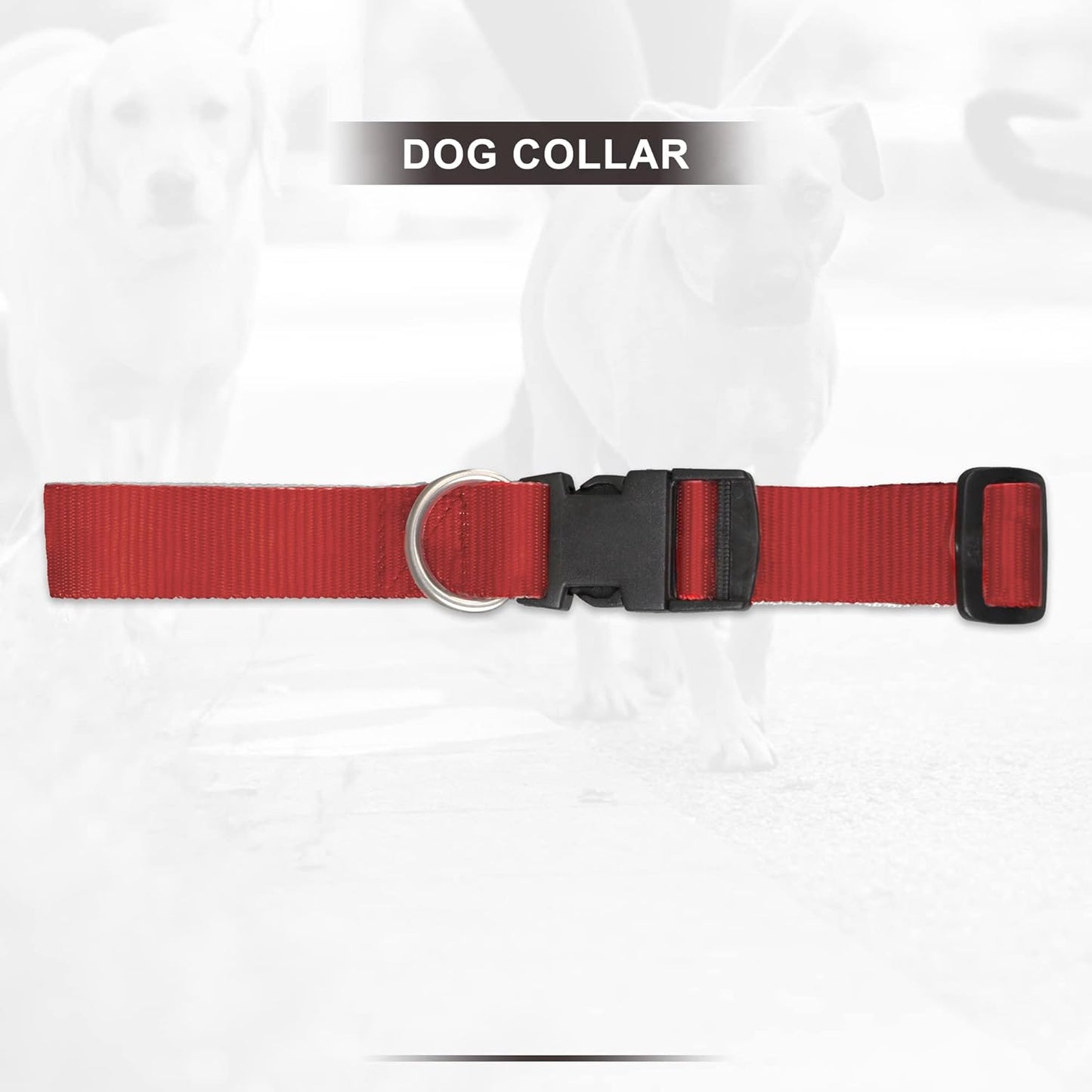 Dark Red Collar and Leash Dog Set