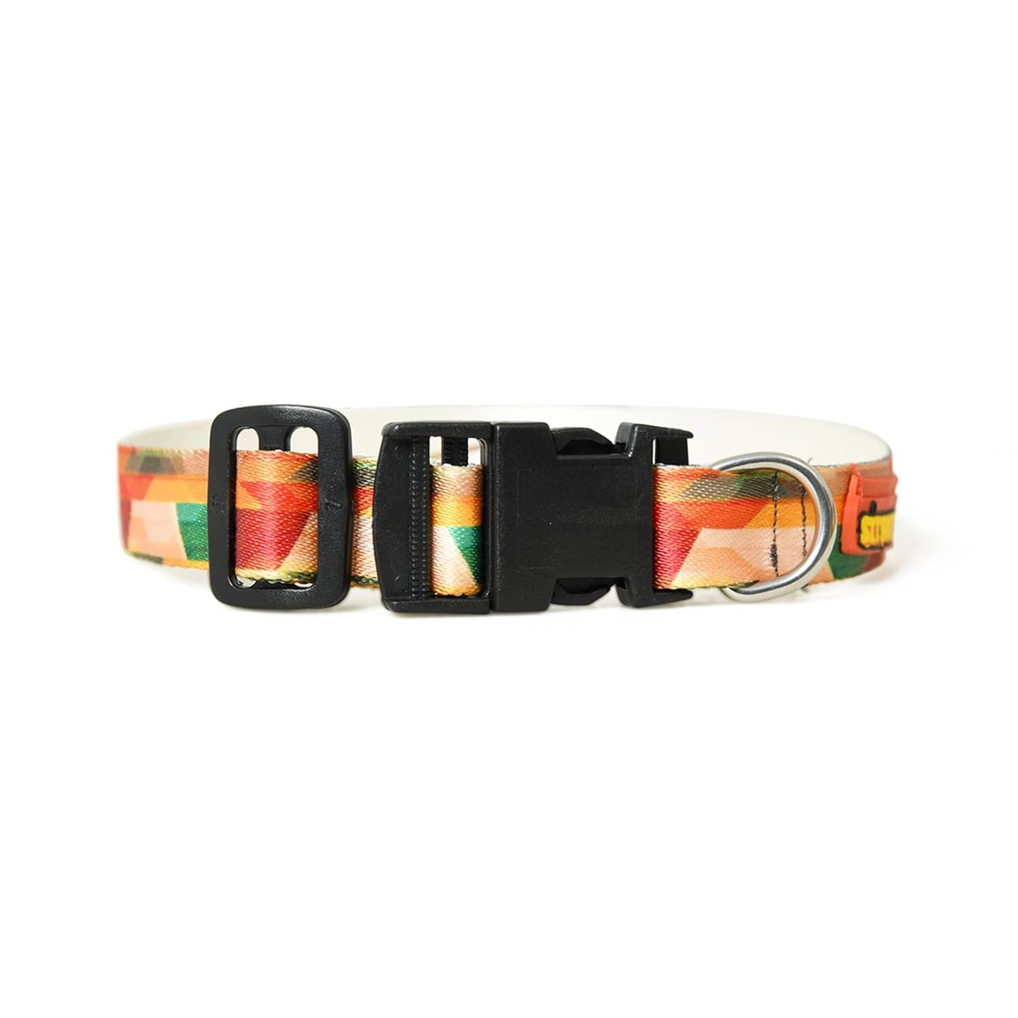 Orange Green Red Mix Dog Collar, Leash & Harness Combo Set