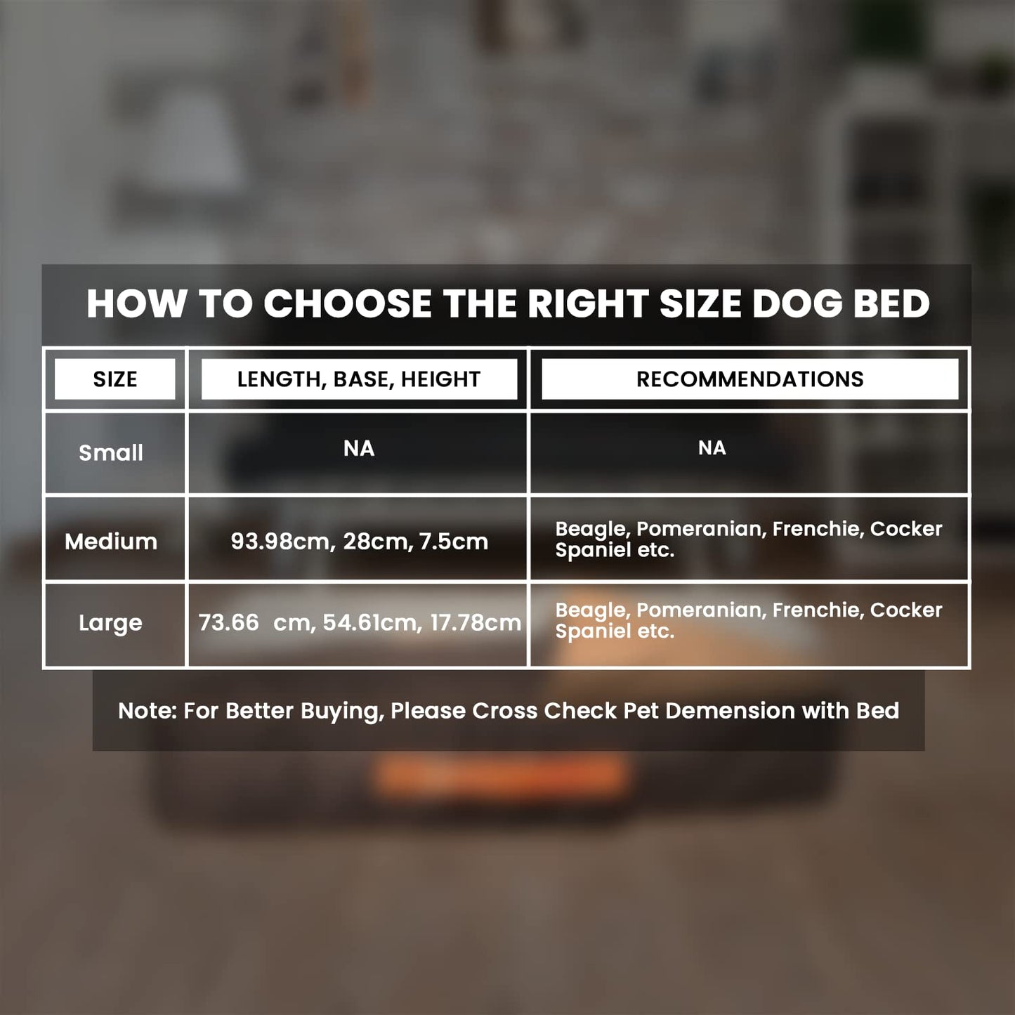 Brown Beige Rectangle Shape Orthopaedic Dog Bed