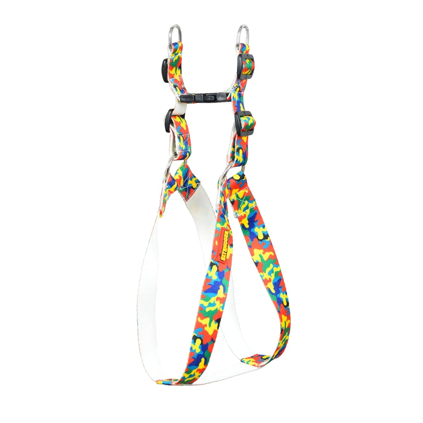 Orange Blue Dog Collar, Leash & Harness Combo Set