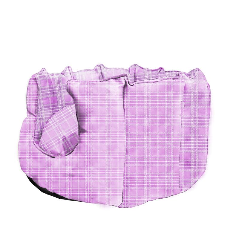 Pink Ultra-Comfort Plush Lounger with Anti-Slip Base Dog Bed