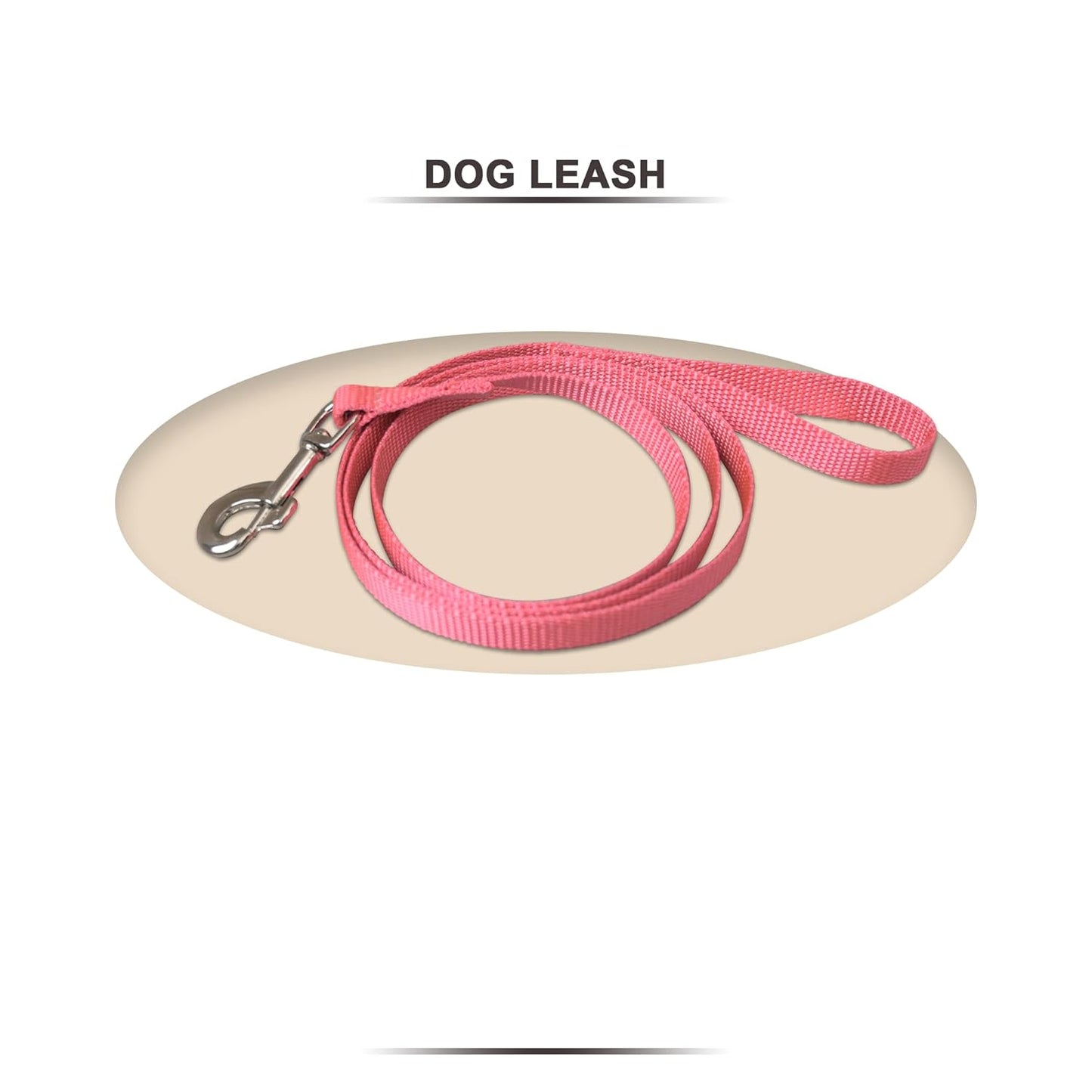 Pink Trendy Nylon Leash with Strong Metallic Hook for Dogs