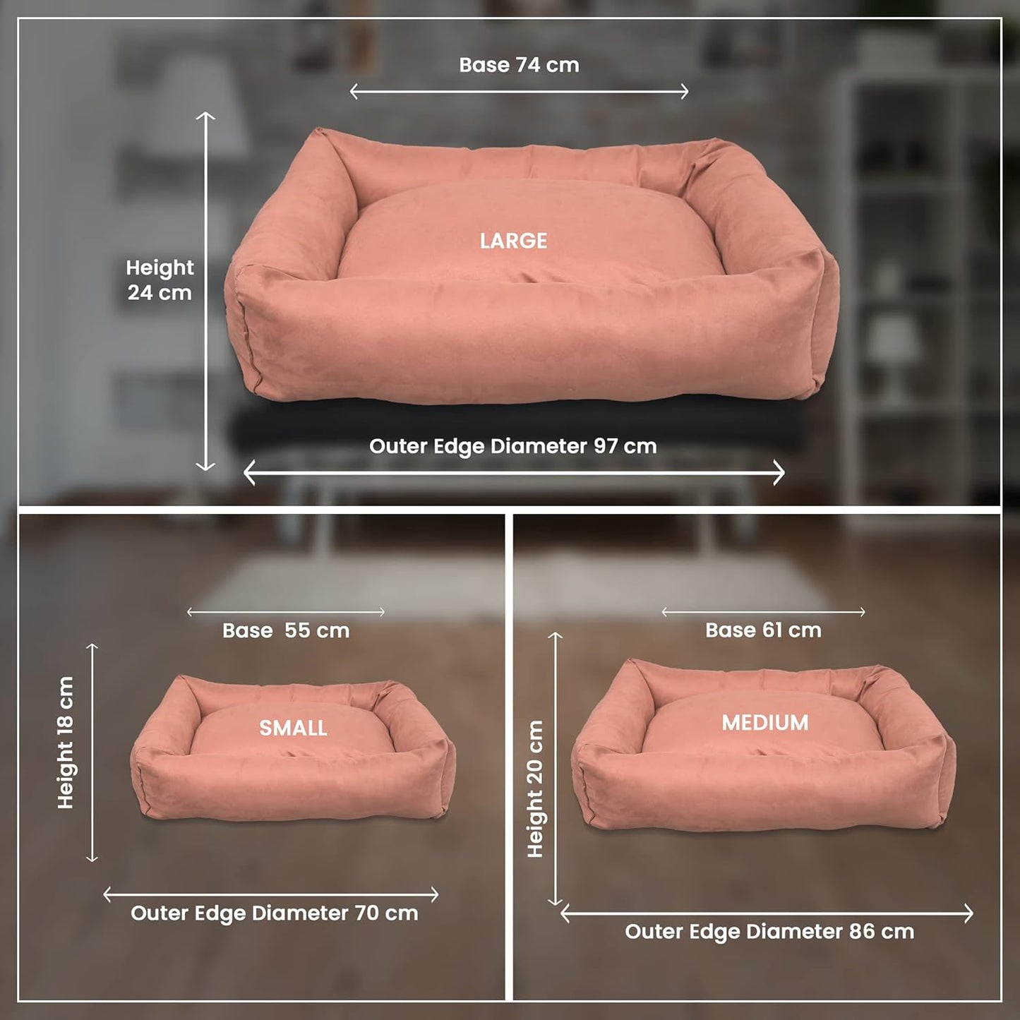 Peach Rectangle Shape Summer Season Dog Bed