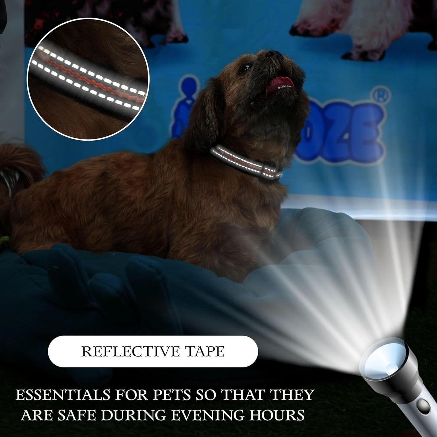 Red Reflective Dog Collar for Night Safety