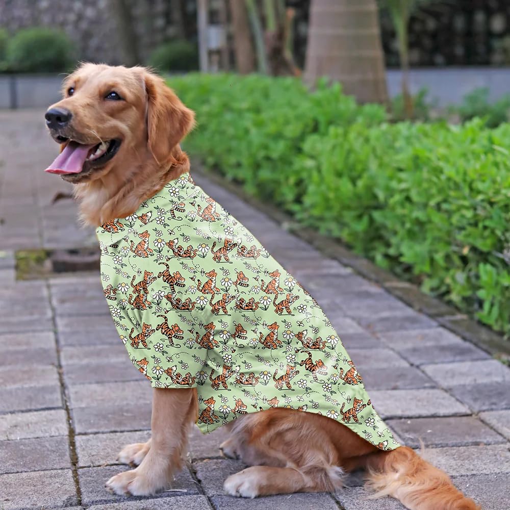 Light Green Printed Velvet Shirt for Dog | Soft and Warm
