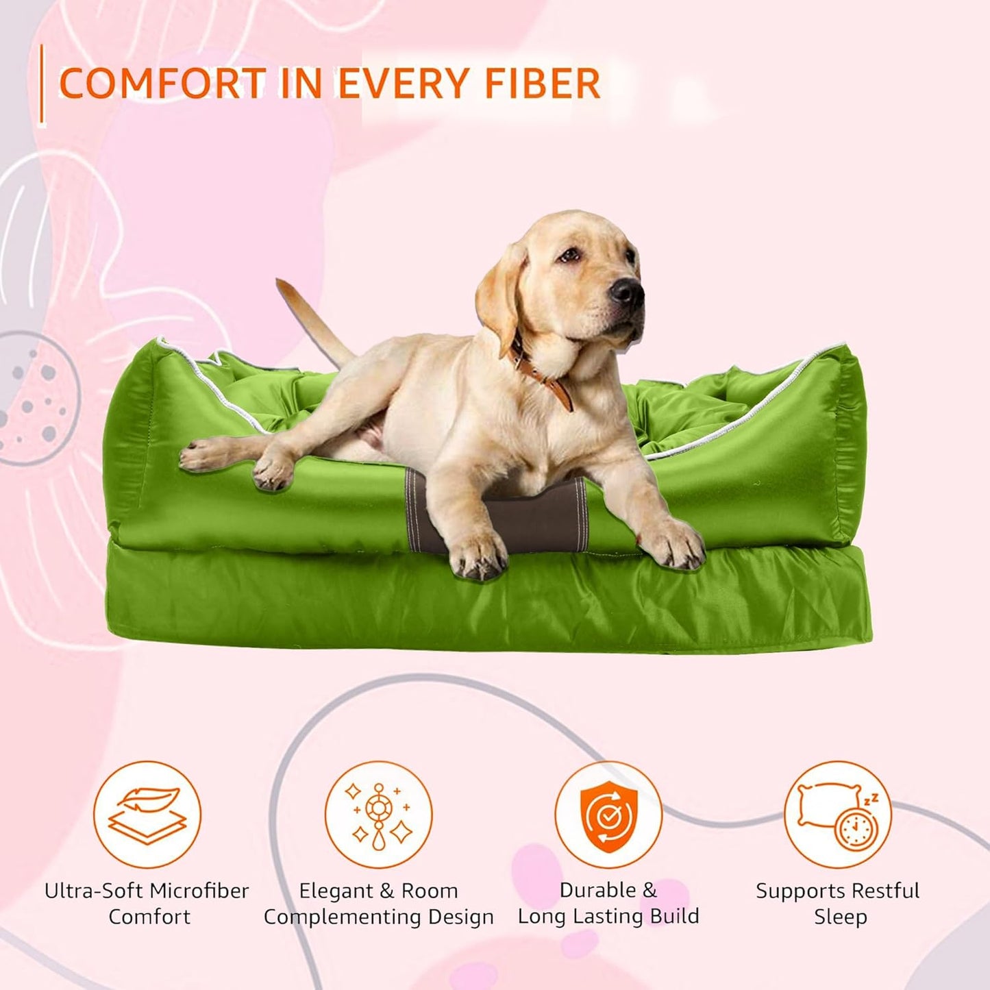 Green Bolster Comfortable and Breathable Pet Sofa Bed