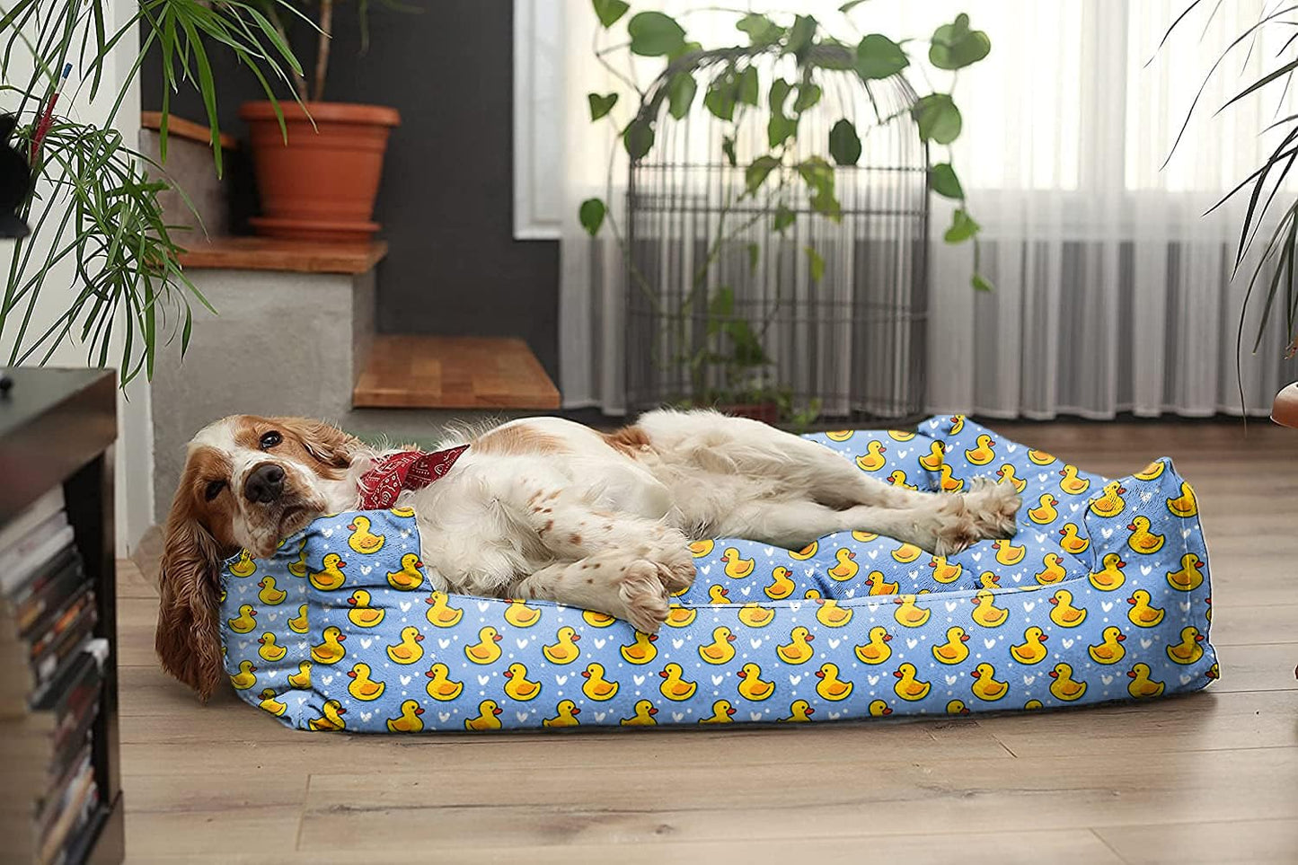 Grey Plush Lounger Dog and Cat Bed