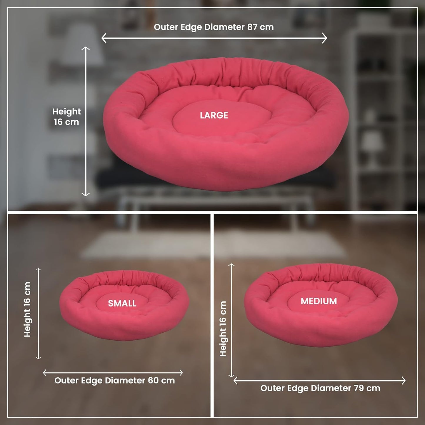 Pink Round Shape Dog Bed for Summer Season
