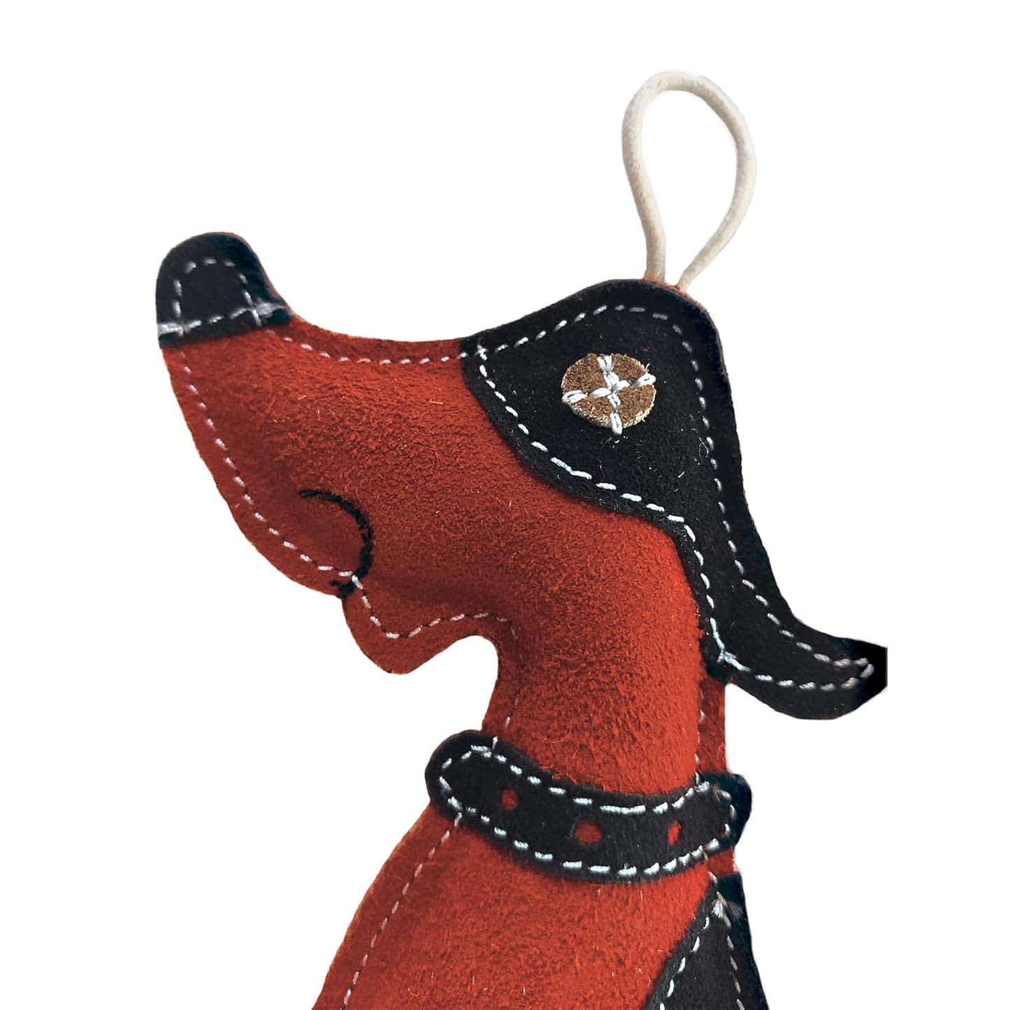Dog Shape Premium Leather Dog and Cat Toy