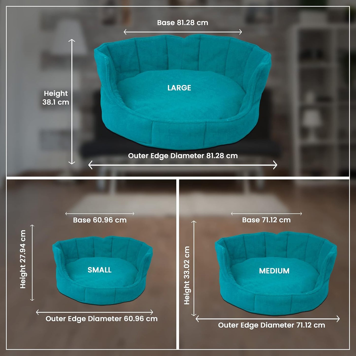 Turqoiuse Round Shape Extra Soft and Orthopaedic Dog Bed