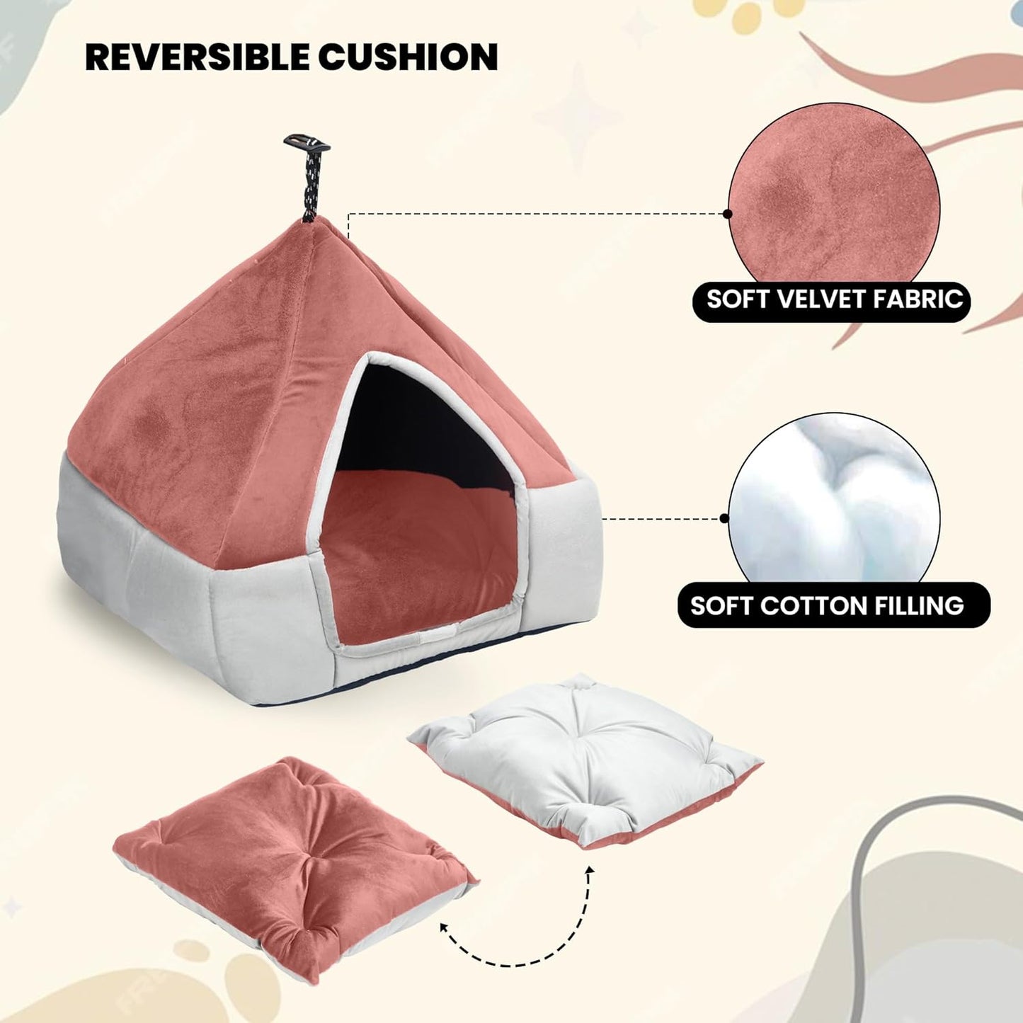 Rose Gold Plush Bed for Cat and Puppy