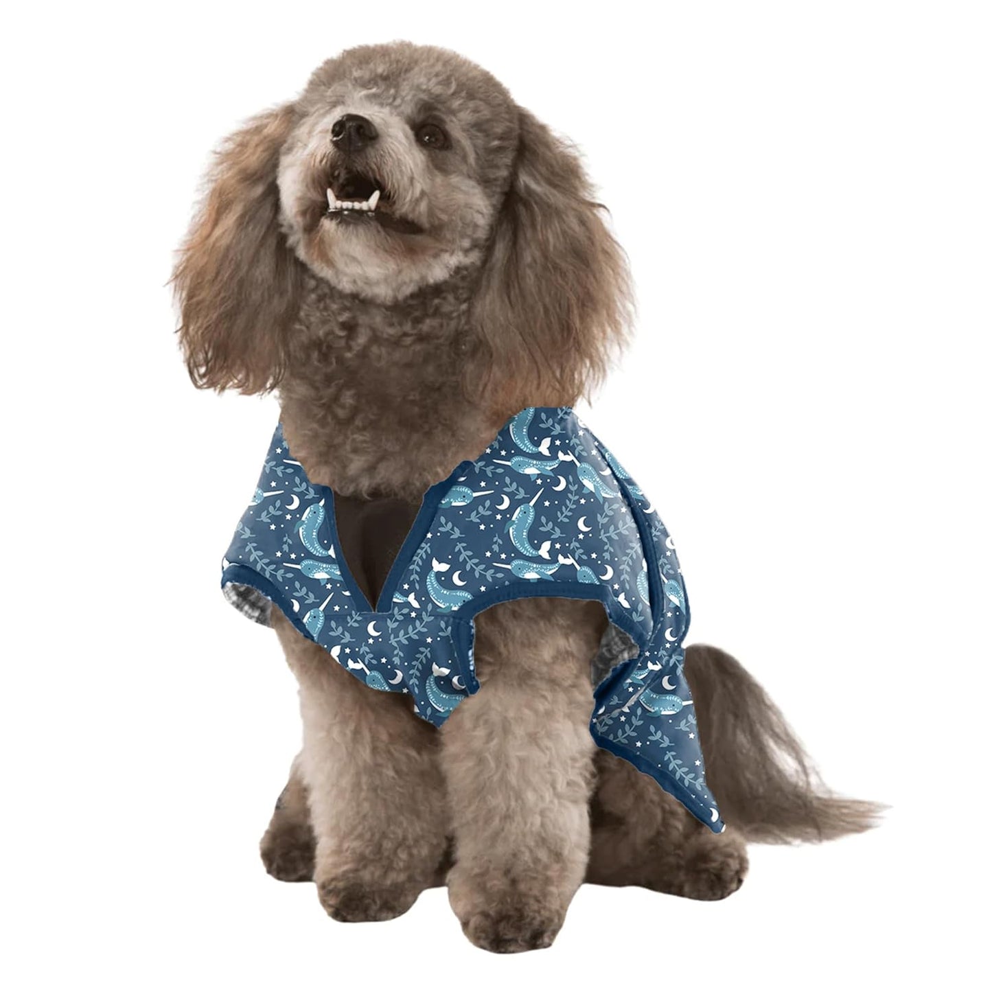 Blue Printed Super Soft Warm Dog/Cat Winter Jacket