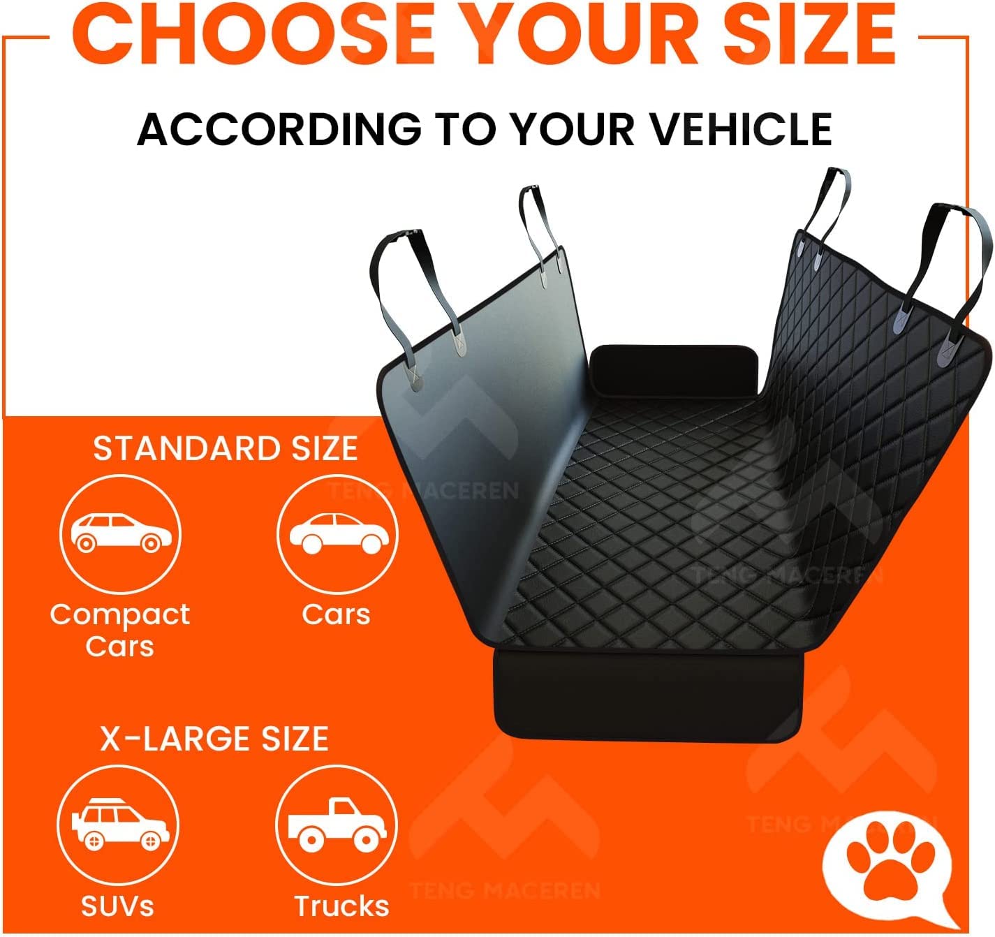 Black SUV & Truck Scratch Proof Dog Seat Cover