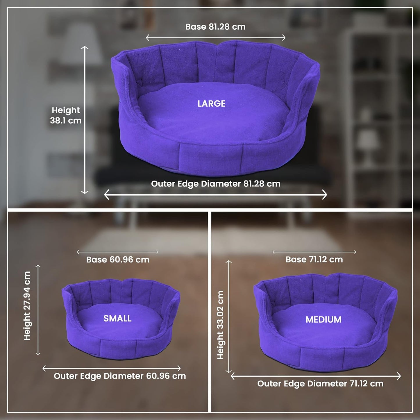 Royal Blue Round Shape Extra Soft and Orthopaedic Dog Bed