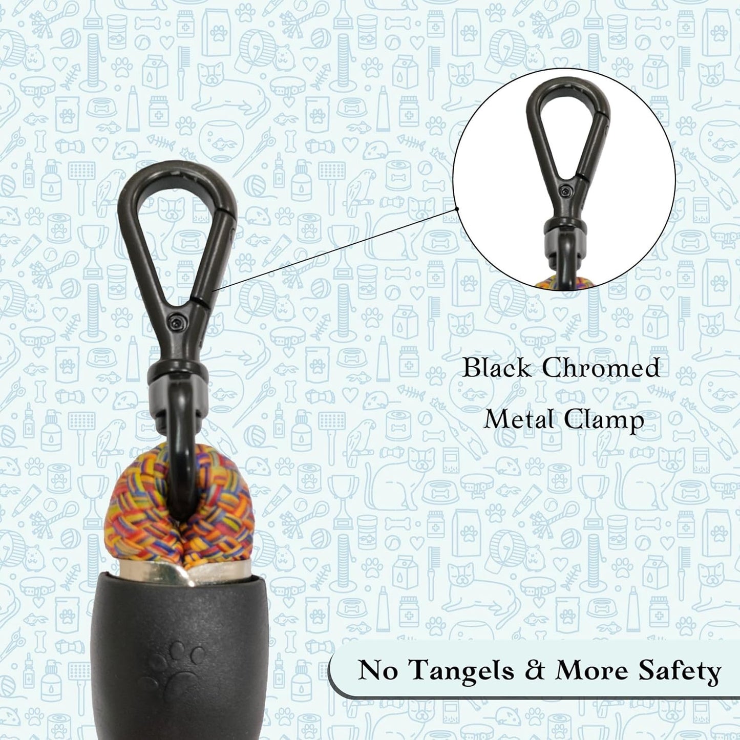 Multicolor Heavy Duty Nylon Dog Leash with Anti Slip Padded Handle