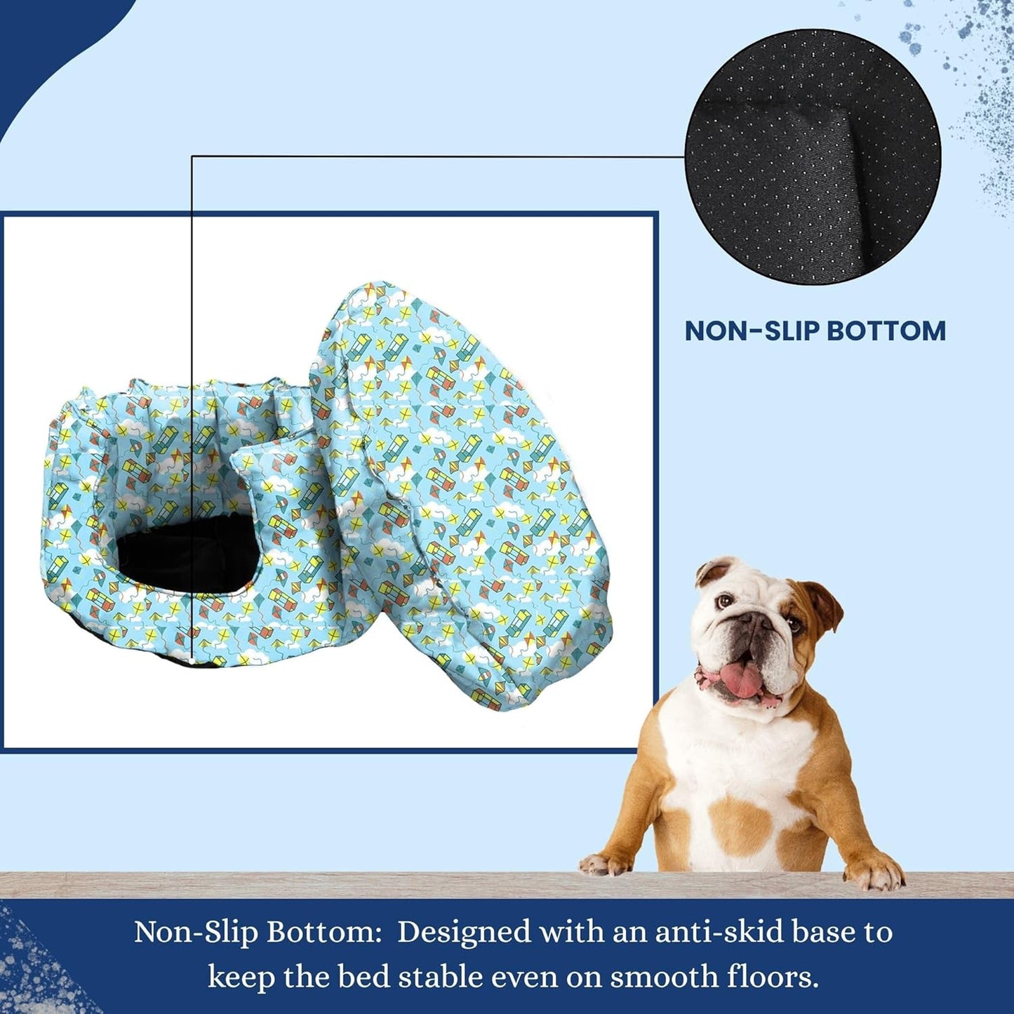 Ultramarine Green Ultra-Comfort Plush Lounger with Anti-Slip Base Dog Bed