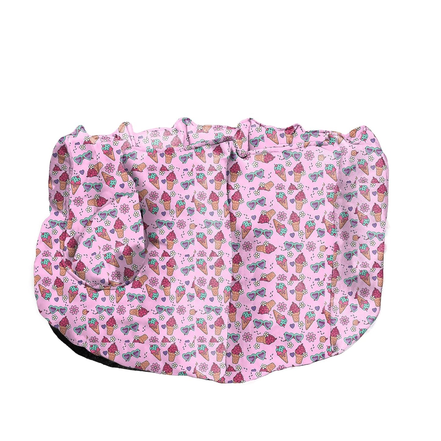 Party Pink Ultra-Comfort Plush Lounger with Anti-Slip Base Dog Bed