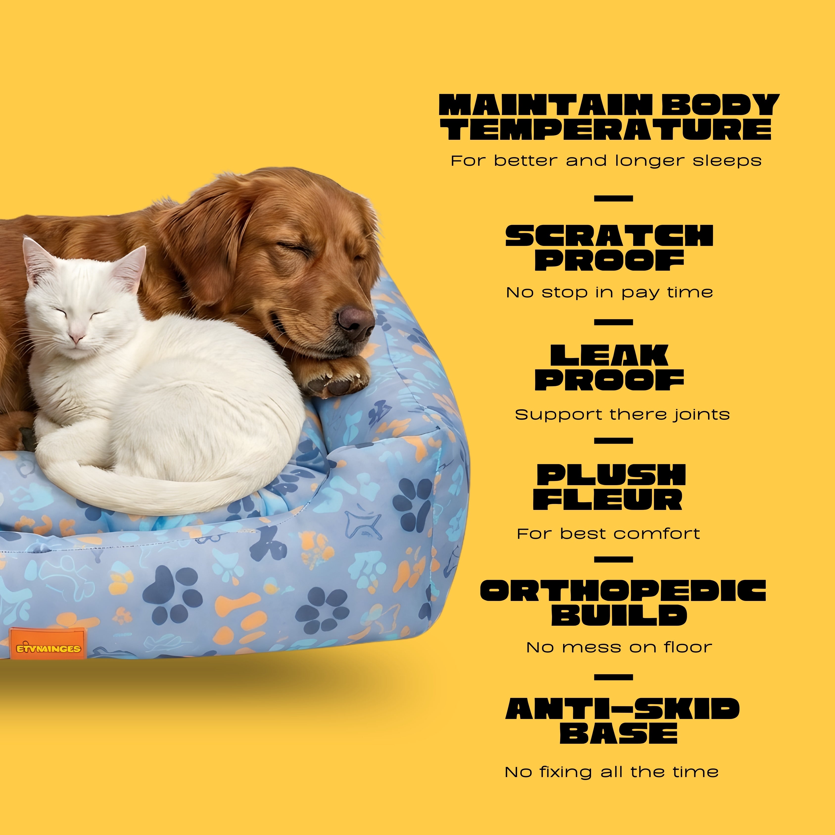 ComfortNest Funky Paw Print Bed