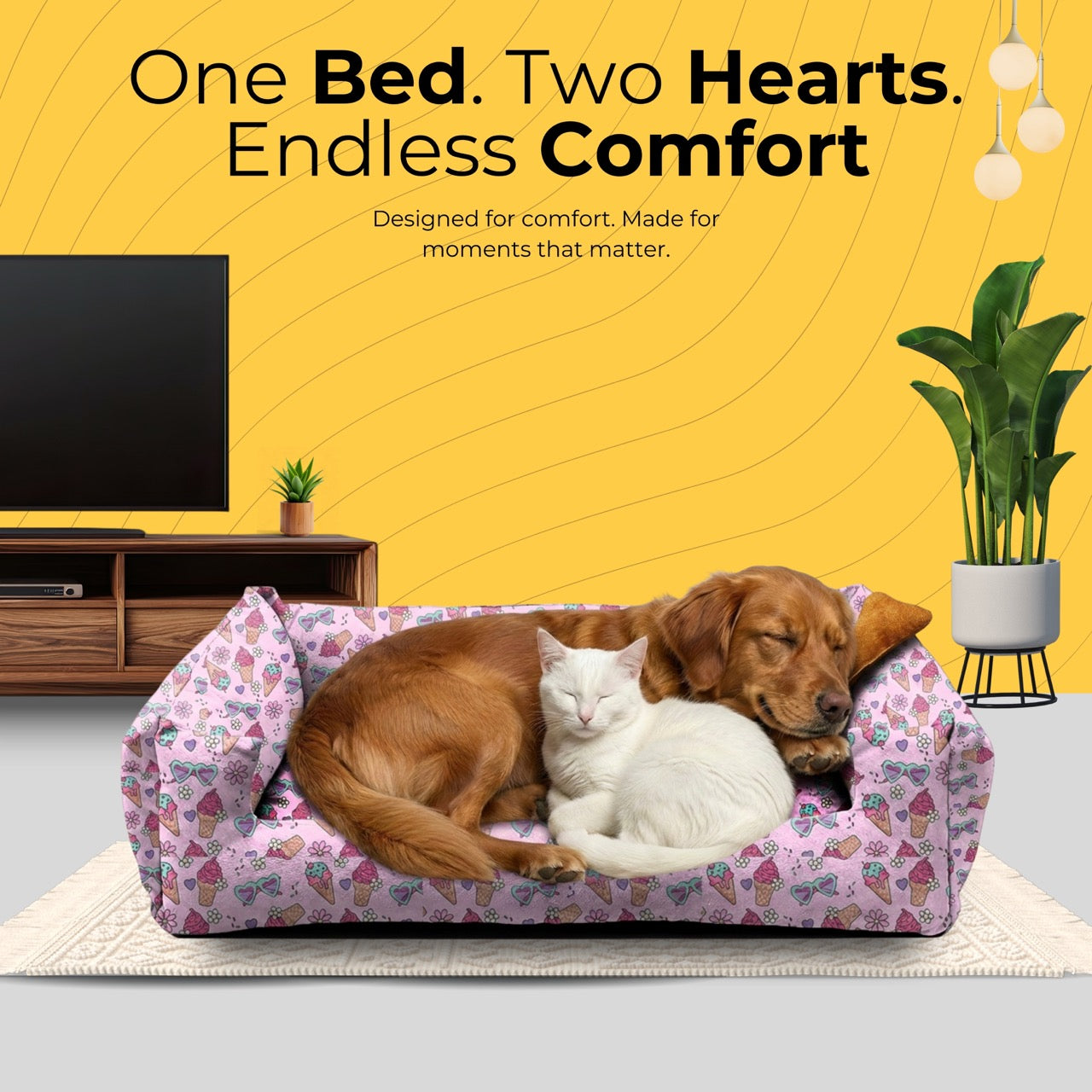 Lounger Ice Cream check Print Sofa Bed