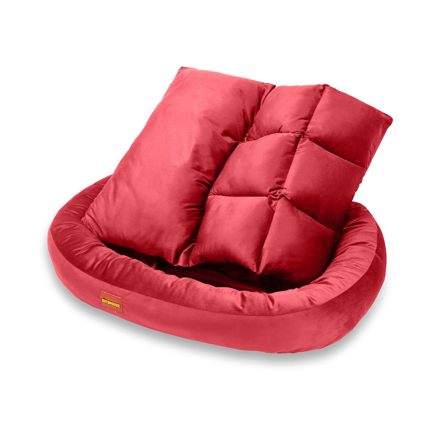 Red Ultra Soft Rectangular Shape Side Raised Dog Bed