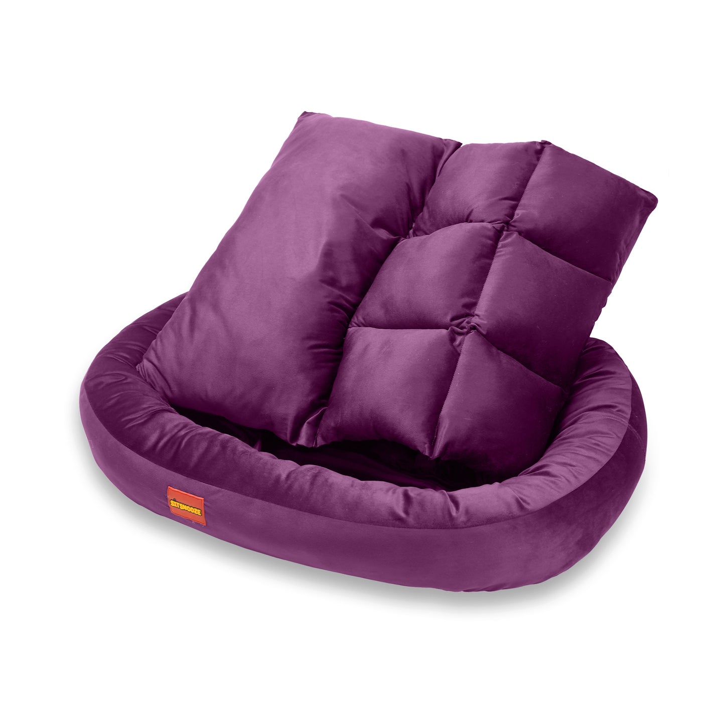 Purple Ultra Soft Rectangular Shape Side Raised Dog Bed