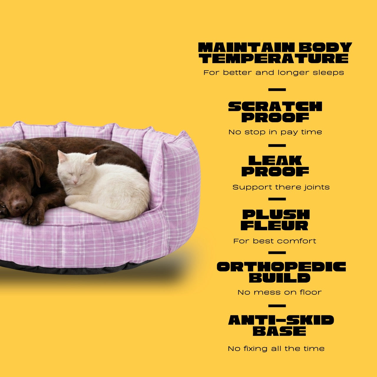 SnoozeSofa Lilac Check Print Bed