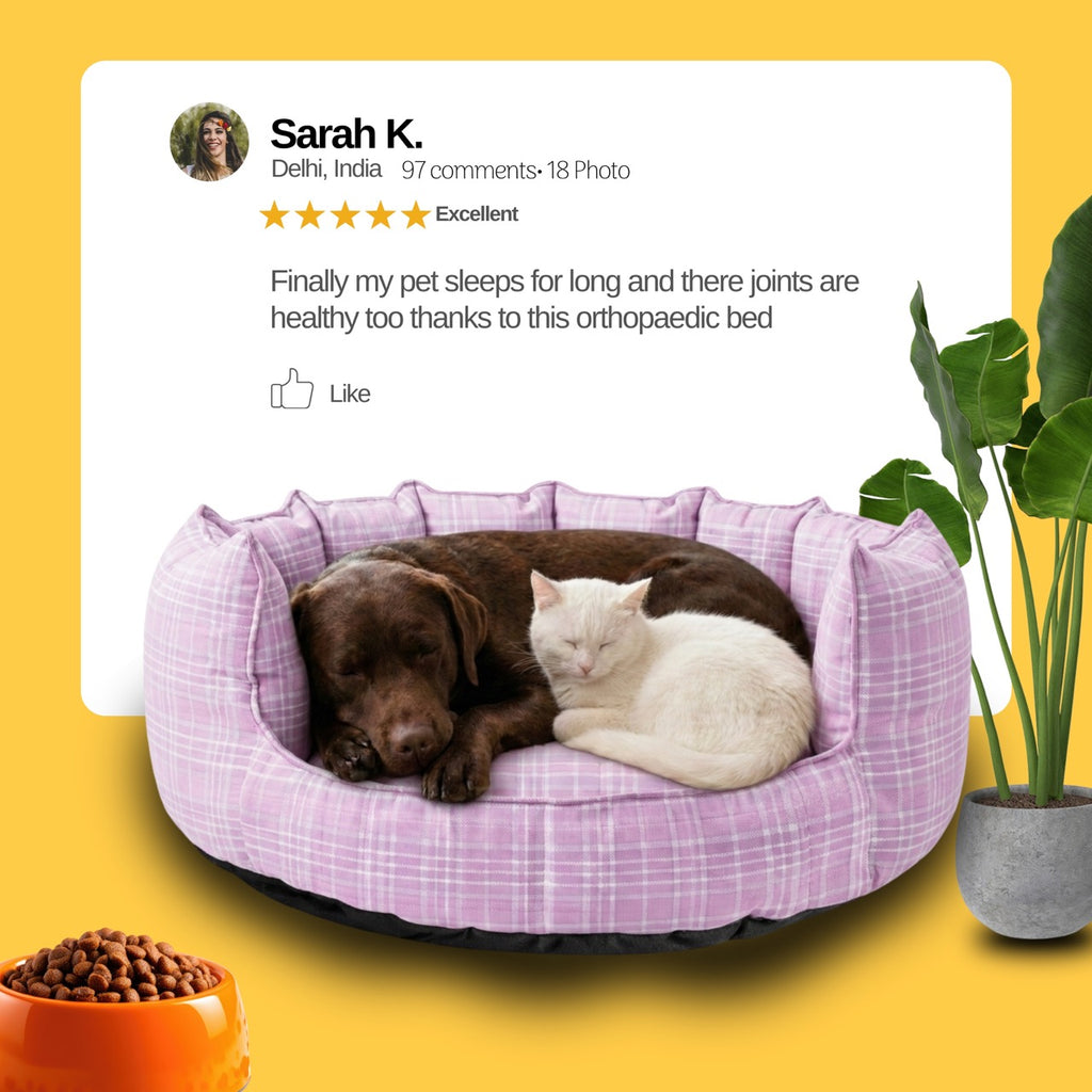 SnoozeSofa Lilac Check Print Bed