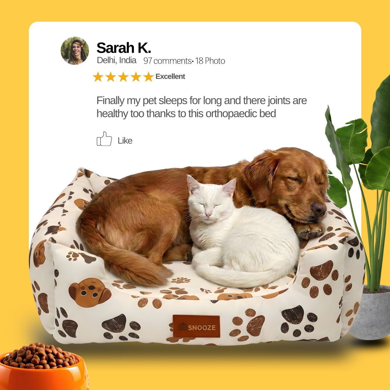 ComfortNest Paw Print Bed