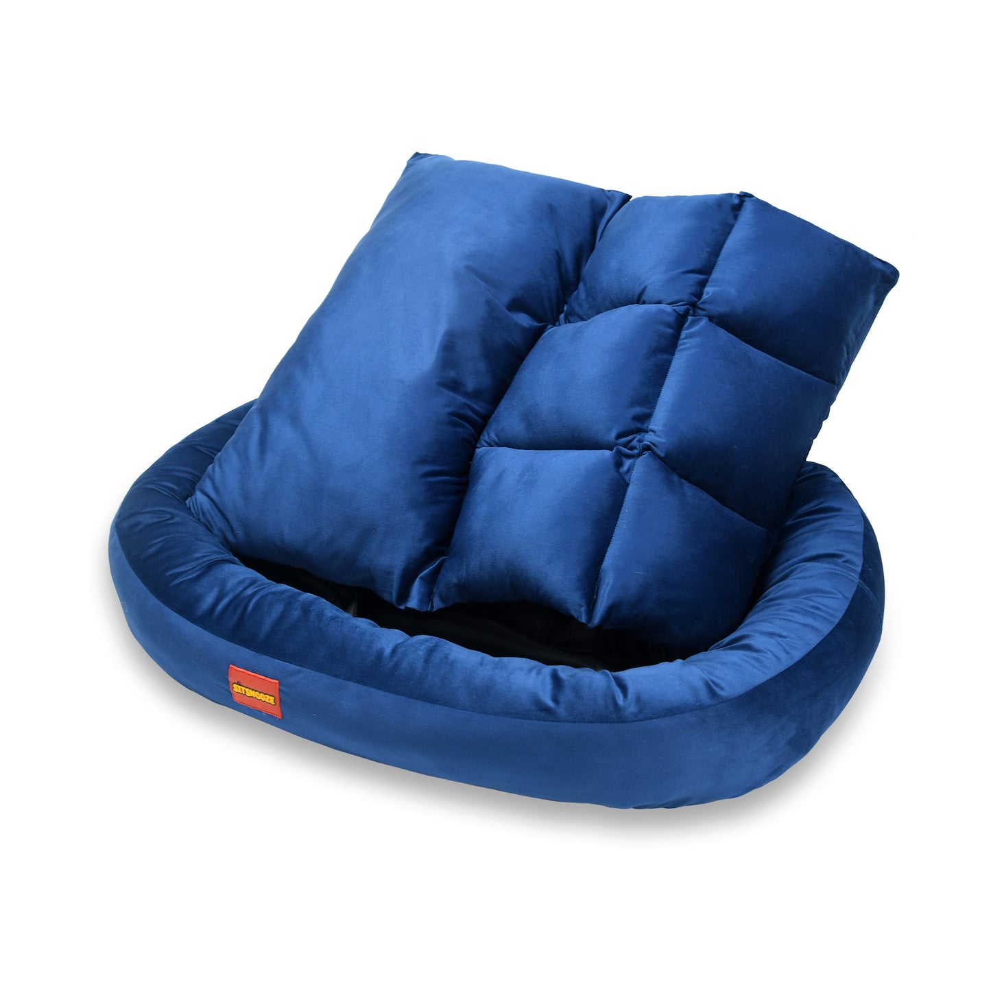 Blue Ultra Soft Rectangular Shape Side Raised Dog Bed