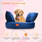 Blue Ultra Soft Rectangular Shape Side Raised Dog Bed