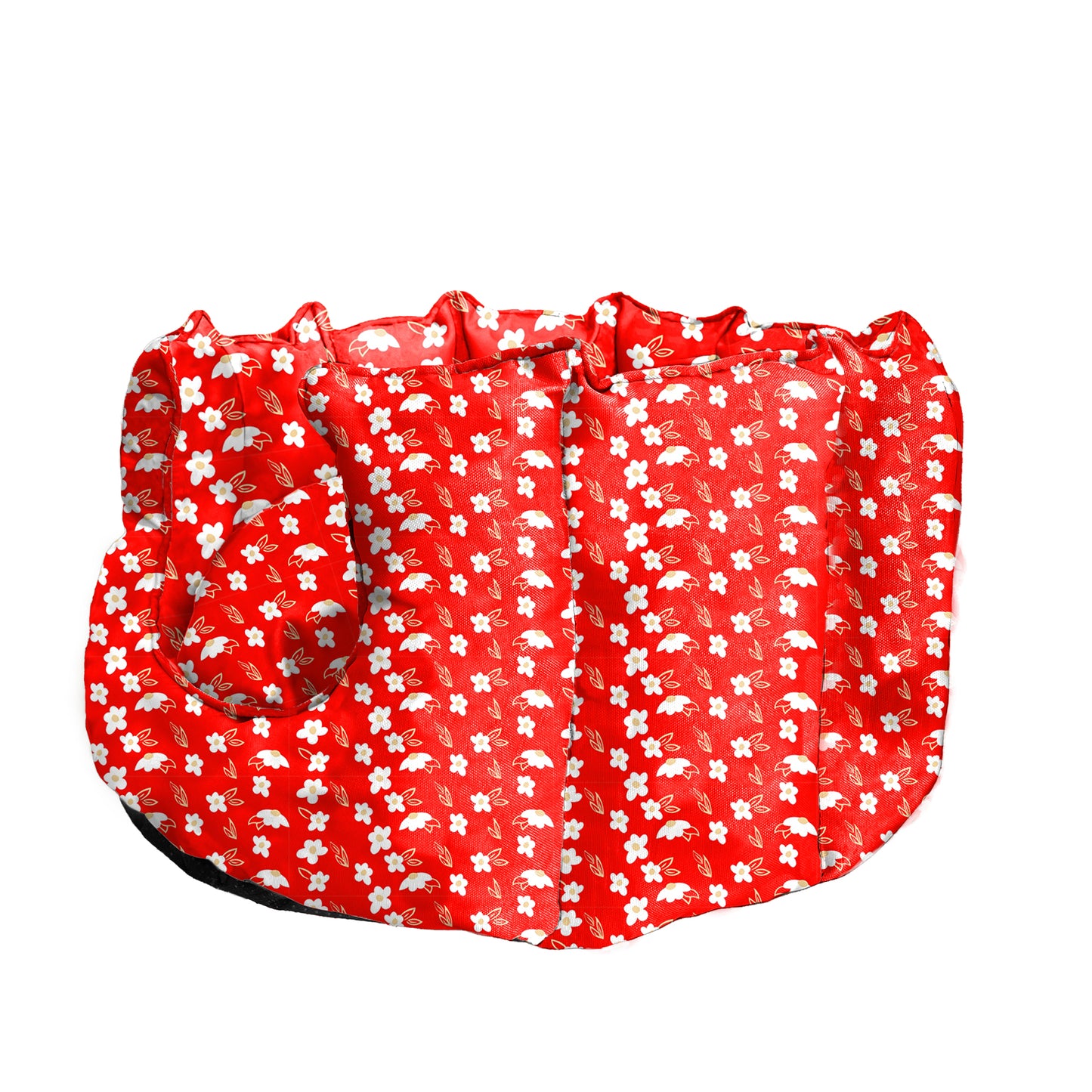 Red Ultra-Comfort Plush Lounger with Anti-Slip Base Dog Bed