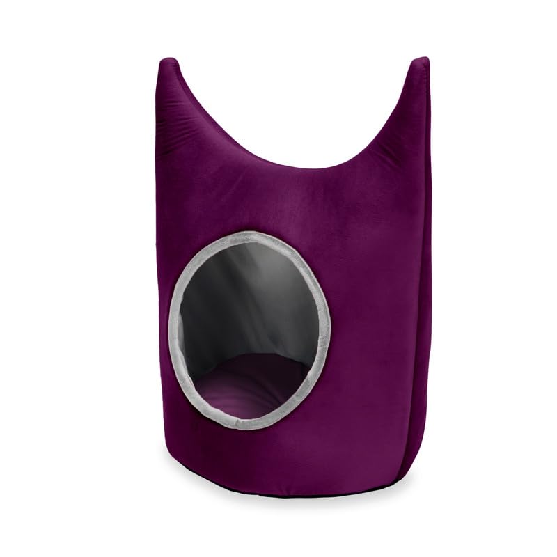Purple Plush Solid Cat and Puppy Bed