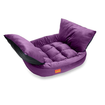 Purple Ultra Soft Rectangular Shape Side Raised Dog Bed