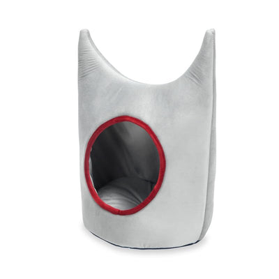 Grey Plush Solid Cat and Puppy Bed