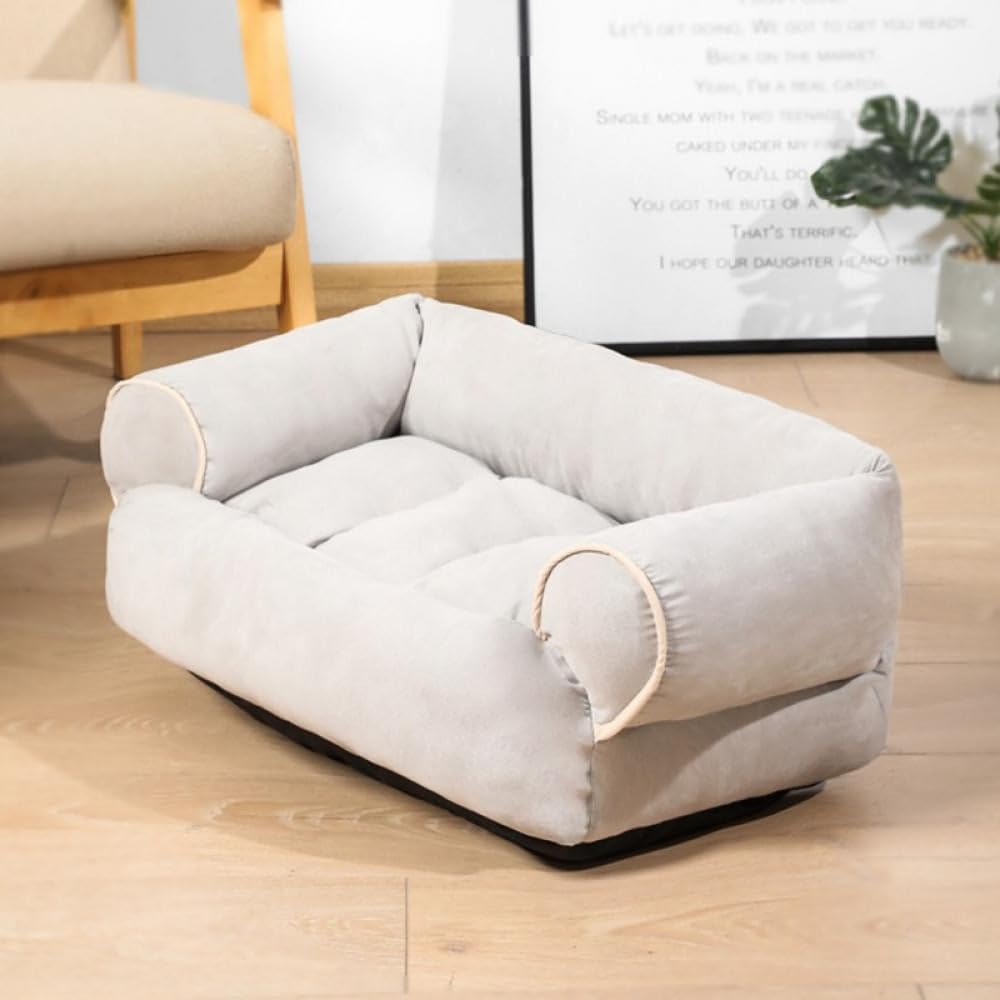 Light Grey Bolster Comfortable and Breathable Pet Sofa Bed