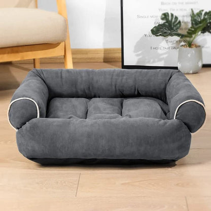 Grey Bolster Comfortable and Breathable Pet Sofa Bed