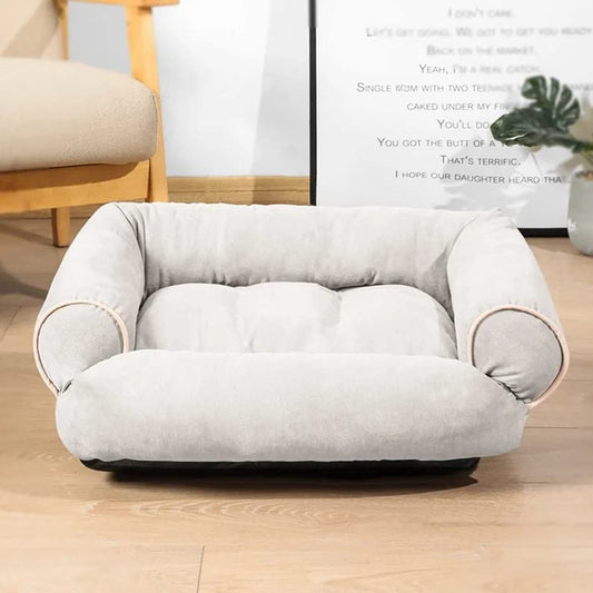 Light Grey Bolster Comfortable and Breathable Pet Sofa Bed