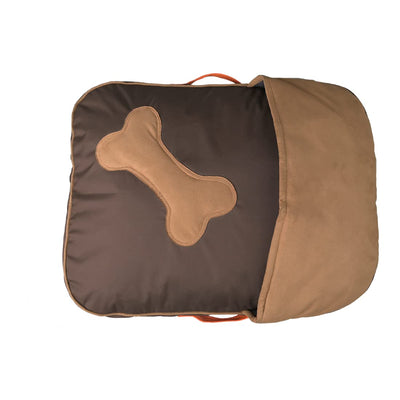 Brown Beige Rectangle Shape Orthopaedic Dog Bed