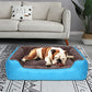 Sky Blue Rectangle Shape Extra Soft Orthopedic Dog Bed