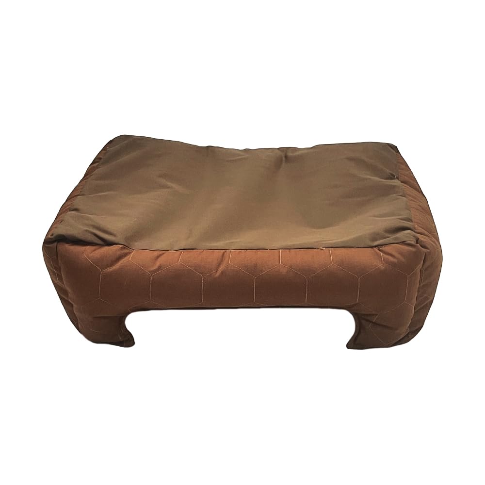 Brown Quilted Plush Lounger Dog and Cat Bed