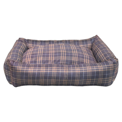 Printed Check Rectangle Shape Dog Bed for Summer Season