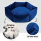 Blue Plush Hexagon Dog and Cat Bed