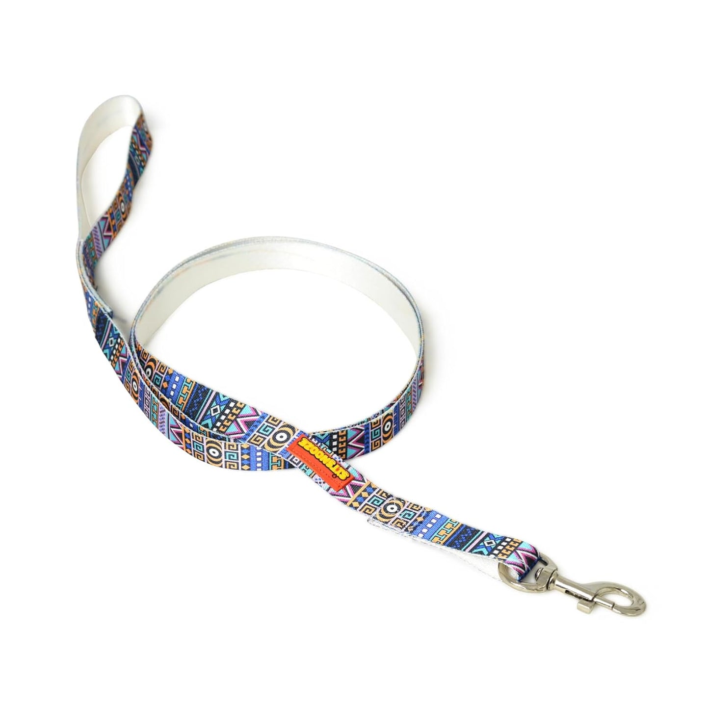 Blue White Pink Mix Dog Collar, Leash & Harness Combo Set
